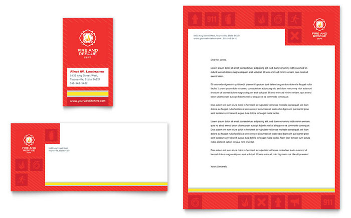 Fire Safety - Business Card & Letterhead Template Design