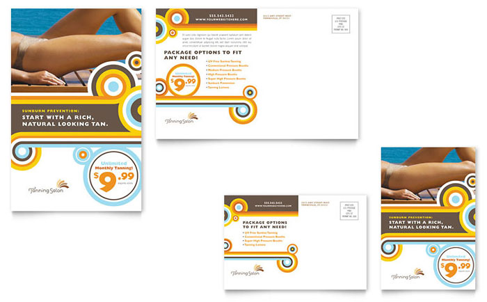 Tanning Salon - Postcard Template Design