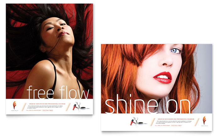 Poster Template Design - Hair Stylist & Salon