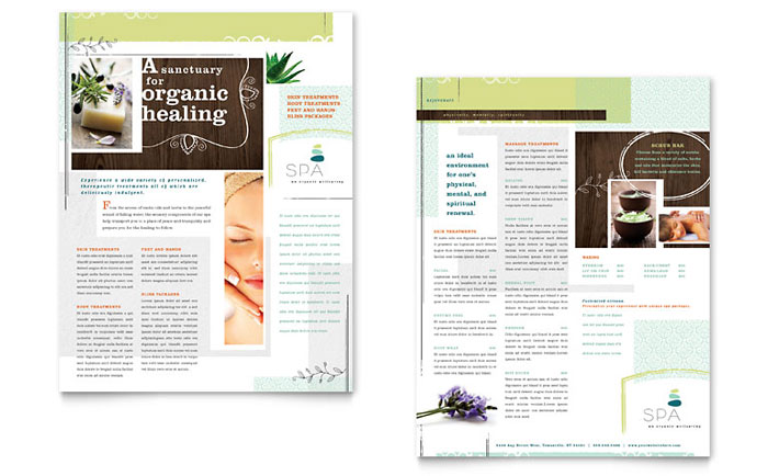 Day Spa - Datasheet Template Design