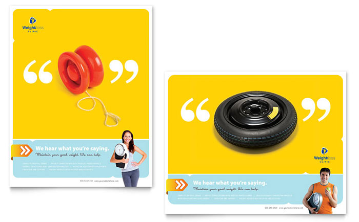 Weight Loss Clinic - Poster Template Design