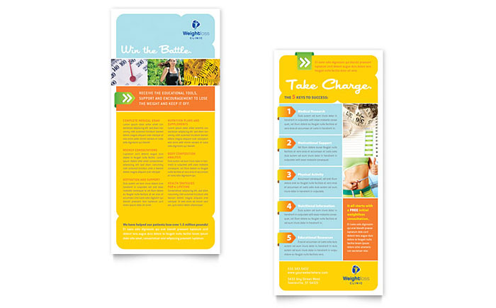 Weight Loss Clinic - Rack Card Template Design