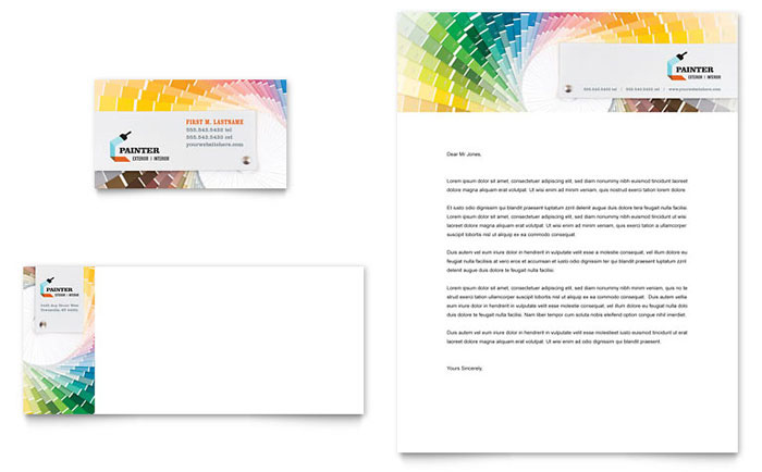 House Painting Contractor - Business Card & Letterhead Template Design