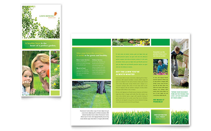 Lawn Mowing Service - Brochure Template Design Sample