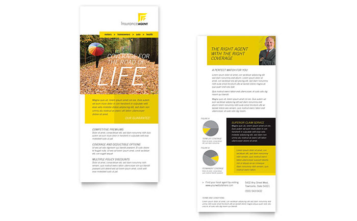 Insurance Agent Rack Card Template Design