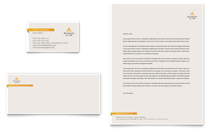 Attorney at Law - Business Card & Letterhead Template Design