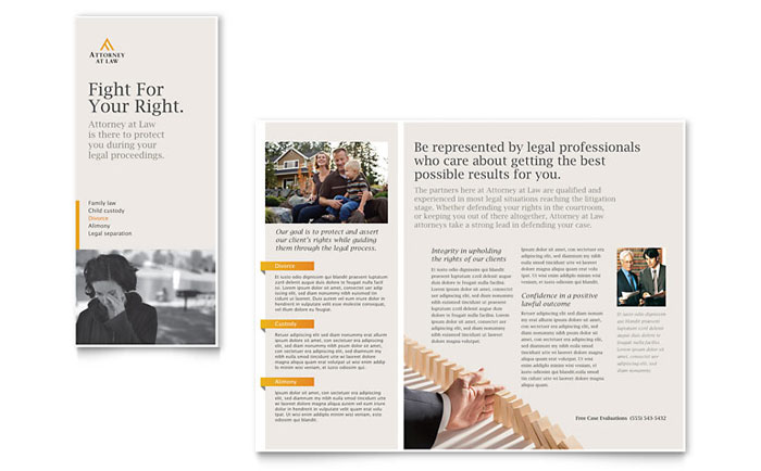 Attorney at Law - Tri Fold Brochure Template Design