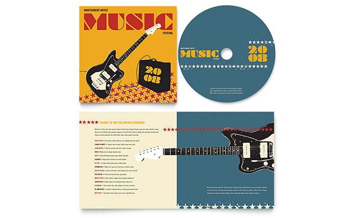 Live Music Festival Event CD Booklet Template Design
