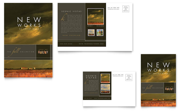 Art Gallery & Artist - Postcard Template Design
