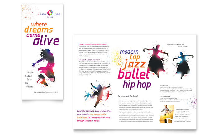 Kid's Dance Studio - Brochure Template Design Sample