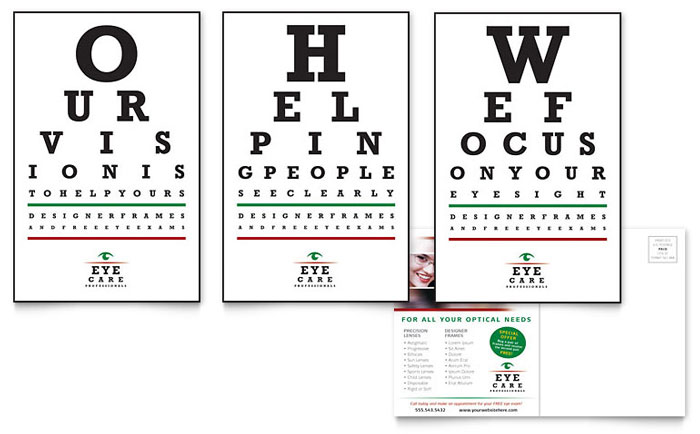Postcard Template Design - Optometrist & Optician