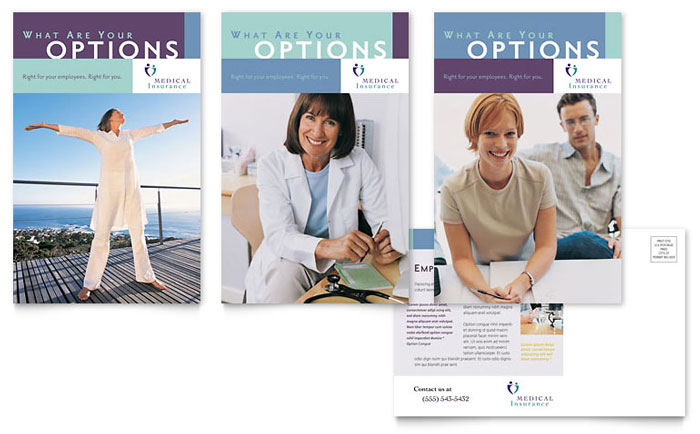 Postcard Template Design - Medical Insurance Company