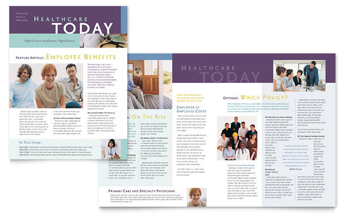 Newsletter Template Design - Medical Insurance Company