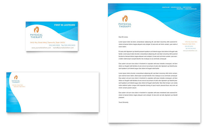 Business Card & Letterhead Template Design - Physical Therapist