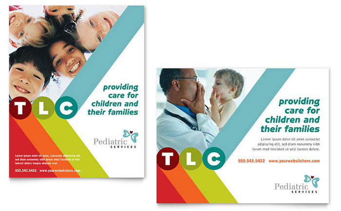 Pediatrician & Child Care Poster Template Design