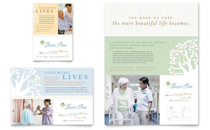 Elder Care & Nursing Home Flyer & Ad Template Design