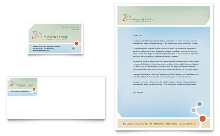 Medical Research - Business Card & Letterhead Template Design