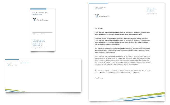 Medical Clinic Business Card & Letterhead Template Design