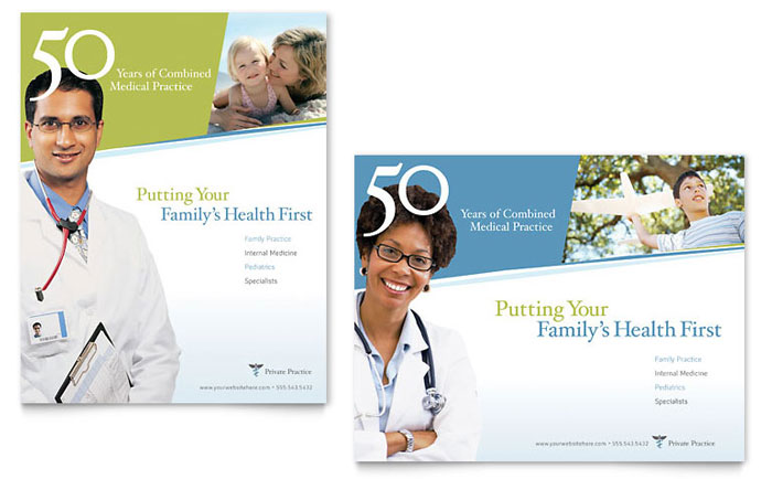 Medical Clinic Poster Template Design