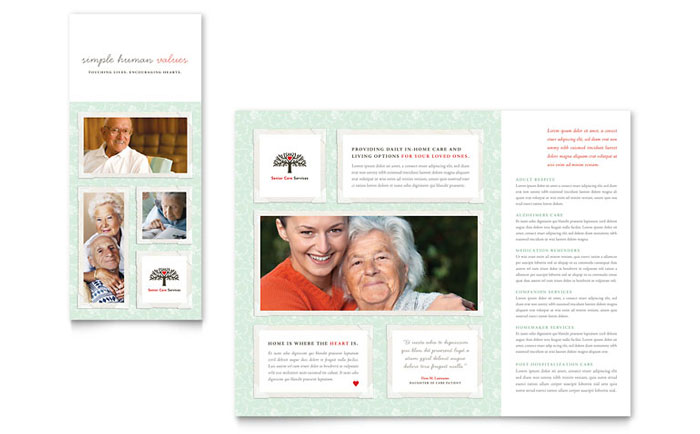 Senior Care Services - Tri Fold Brochure Template Design