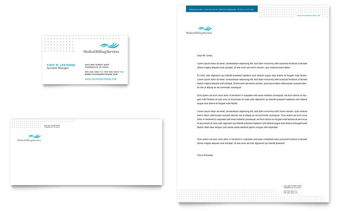 Medical Billing & Coding - Business Card & Letterhead Template Design