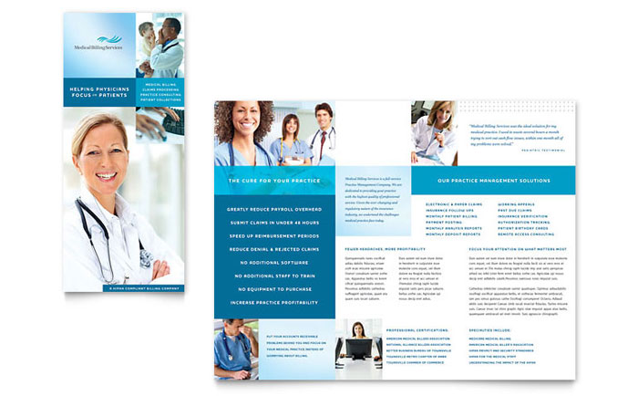 Medical Billing & Coding - Tri Fold Brochure Template Design