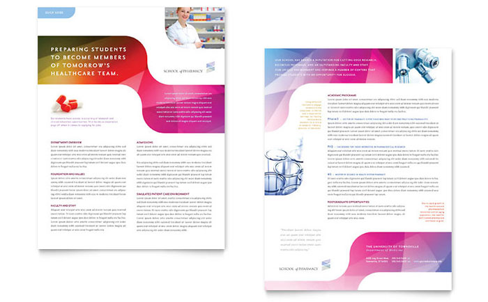 Pharmacy School - Datasheet Template Design