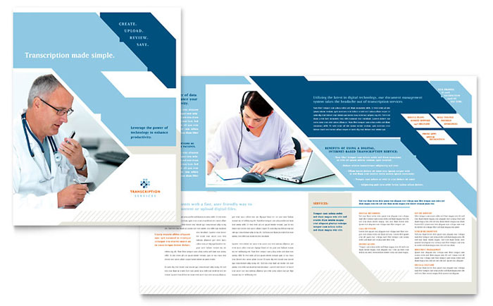 Medical Transcription - Brochure Template Design Sample
