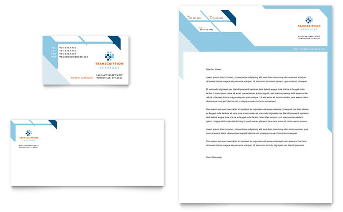 Medical Transcription - Business Card & Letterhead Template Design
