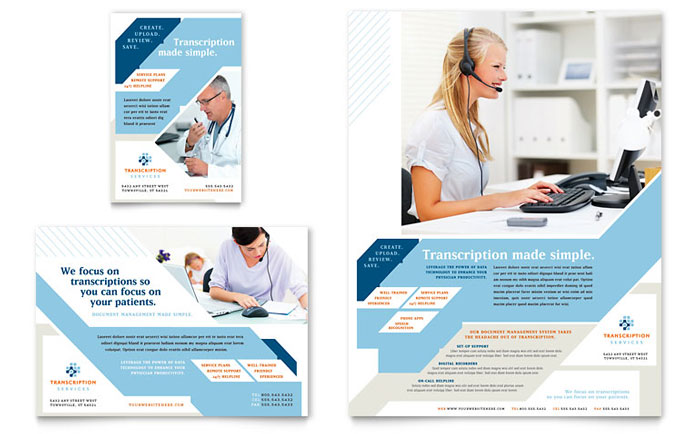 Medical Transcription - Flyer & Ad Template Design