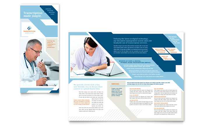 Medical Transcription - Tri Fold Brochure Template Design