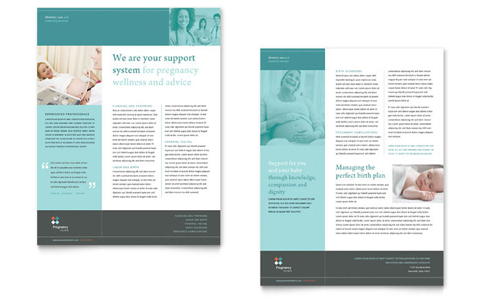 Pregnancy Clinic - Datasheet Template Design