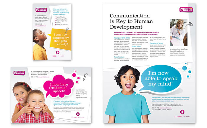 Speech Therapy Flyer & Ad