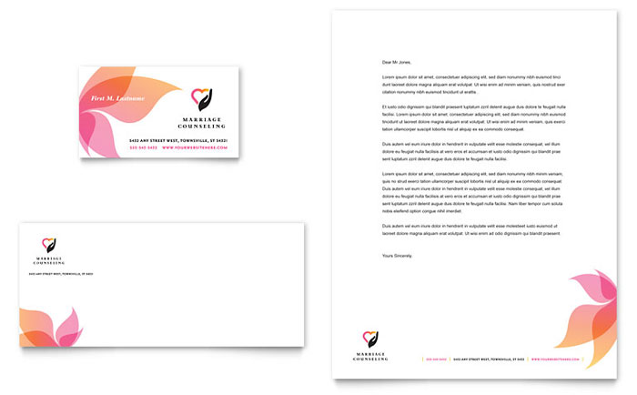 Marriage Counseling Business Card & Letterhead Design Template