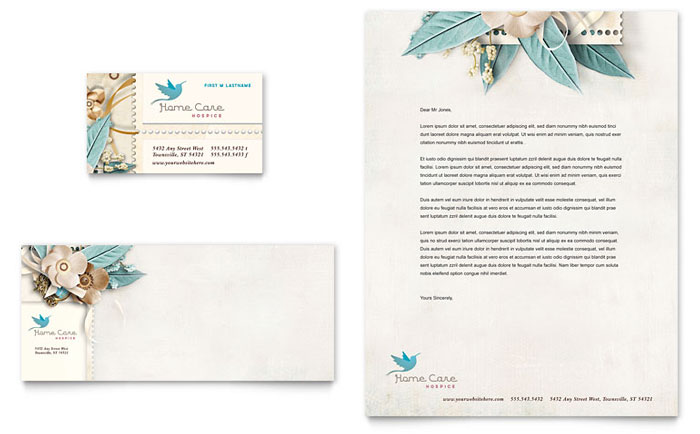 Hospice & Home Care - Business Card & Letterhead Template Design