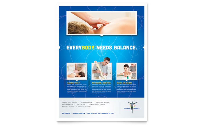 Reflexology & Massage - Flyer Template Design