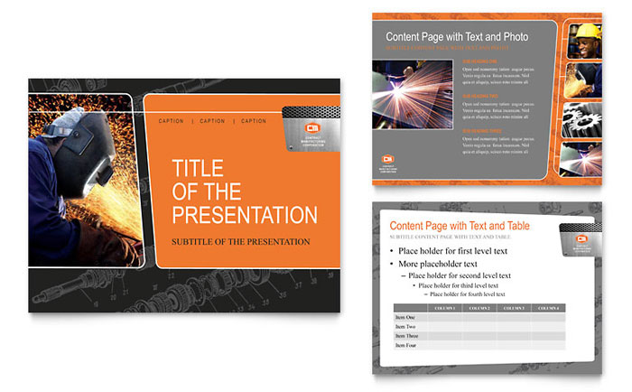 Manufacturing Engineering - PowerPoint Presentation Template Design