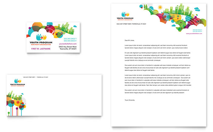 Youth Program - Business Card & Letterhead Template Design