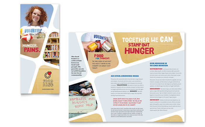 Food Bank Volunteer - Brochure Template Design Sample