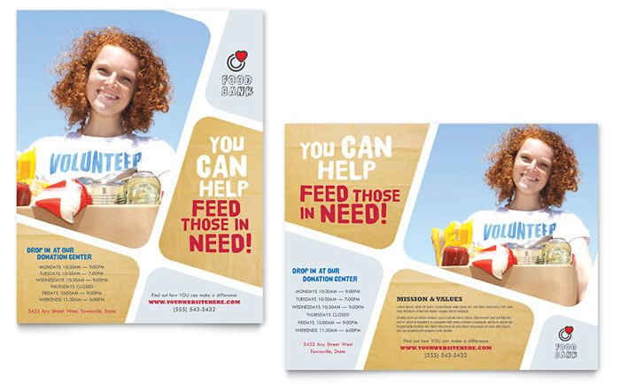 Food Bank Volunteer - Poster Template Design