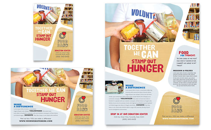 Food Bank Volunteer - Flyer & Ad Template Design