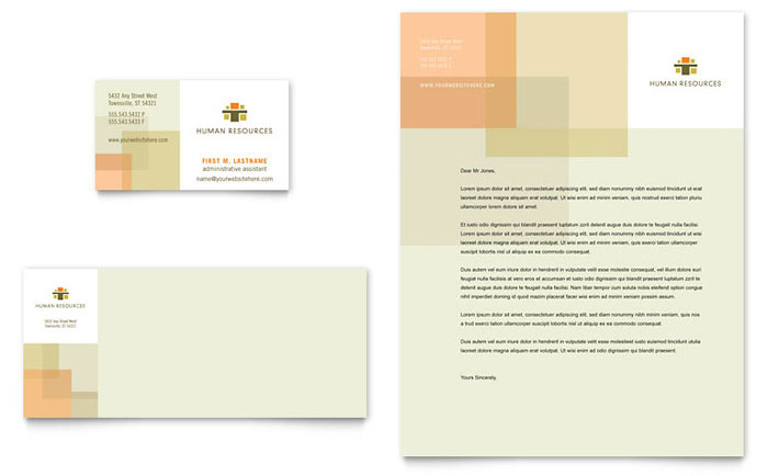 Business Card & Letterhead Template Design - HR Consulting