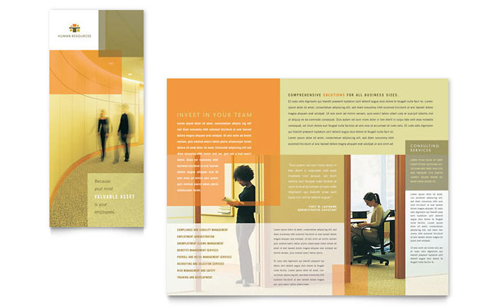 Tri Fold Brochure Template Design - HR Consulting