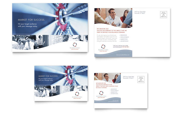 Postcard Template Design - Marketing Consulting Group
