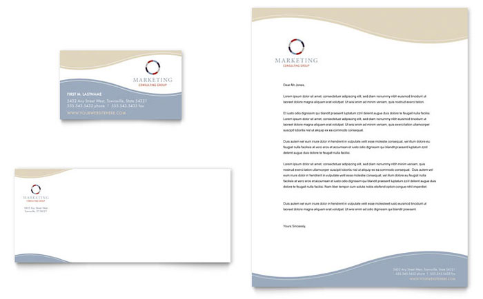 Business Card & Letterhead Template Design - Marketing Consulting Group