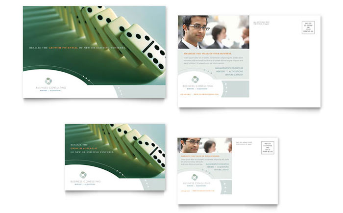 Business Consulting Postcard Template Design