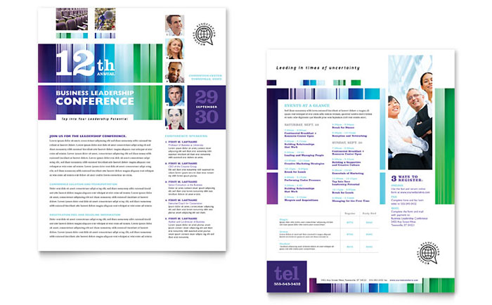 Business Leadership Conference - Datasheet Template Design