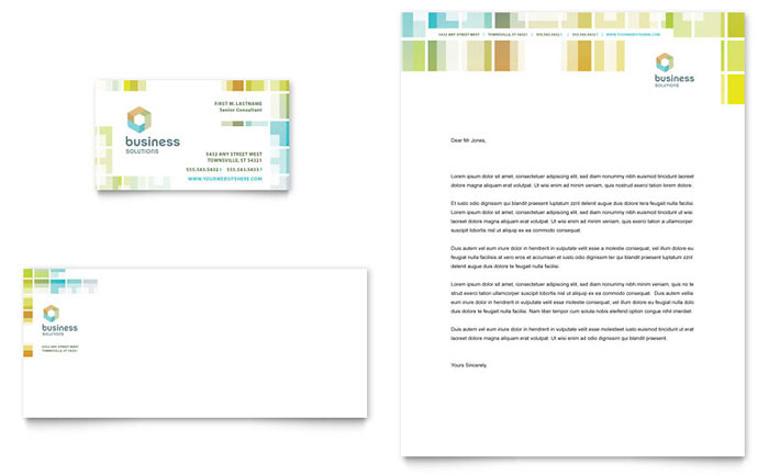 Business Solutions Consultant - Business Card & Letterhead Template Design