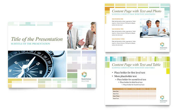 Business Solutions Consultant - PowerPoint Presentation Template Design