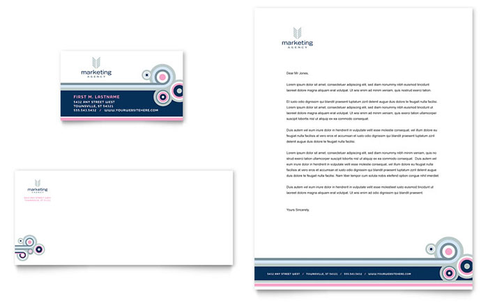 Marketing Agency - Business Card & Letterhead Template Design